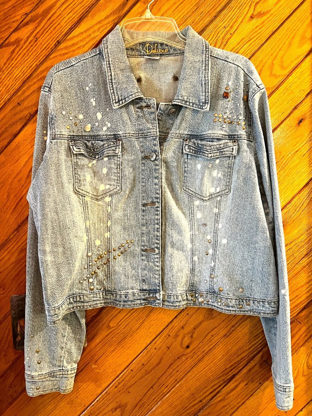 Vintage Jean Jacket Women's LA Blues Delux Studded Denim Jacket Size XL